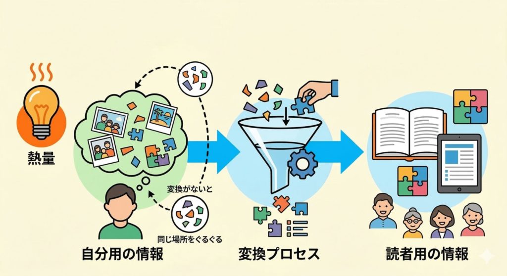 変換プロセスを挟む様子